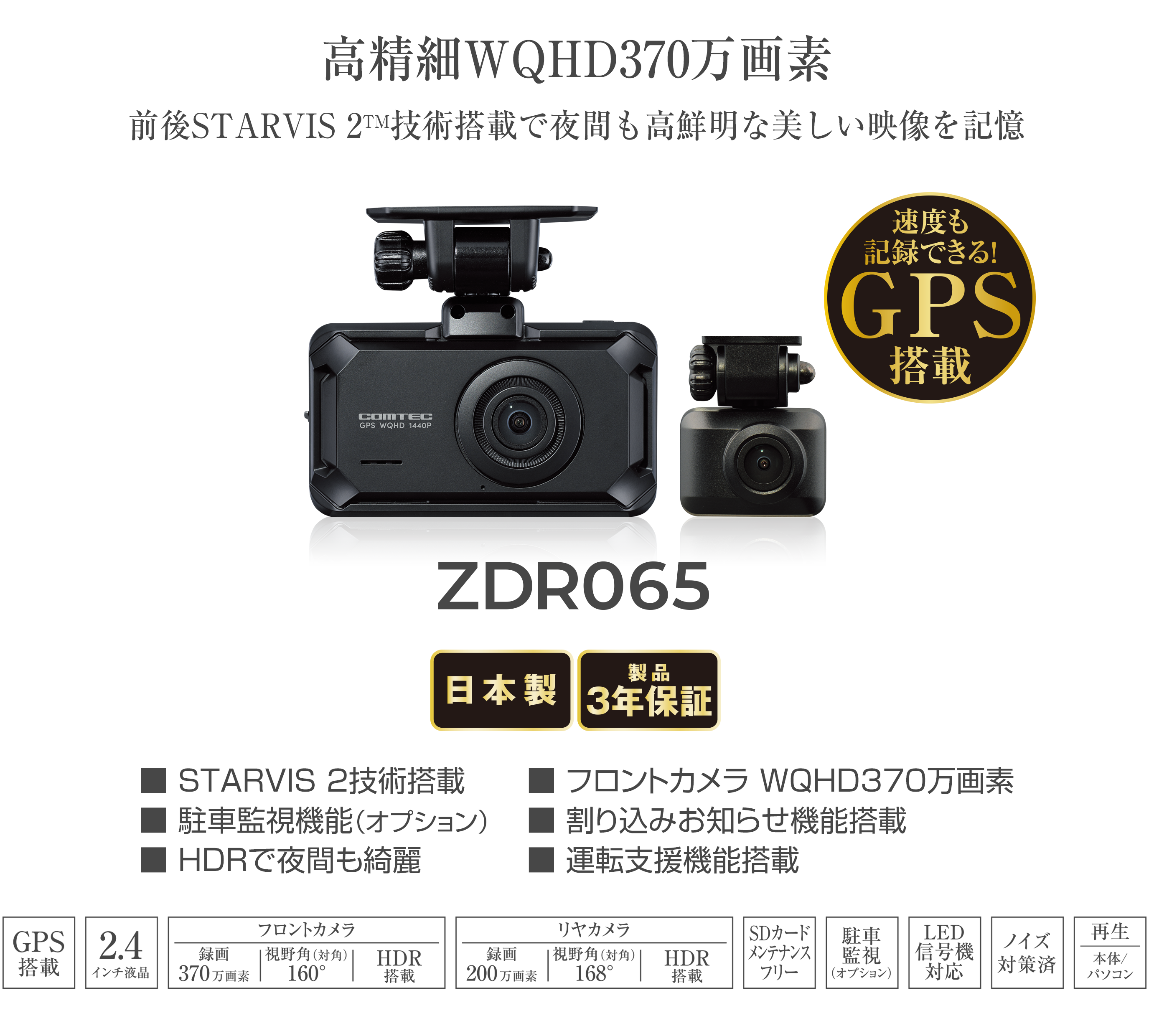 ドライブレコーダー ZDR065